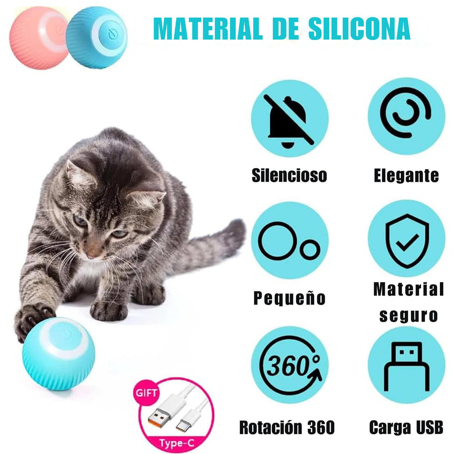 Pelota interactiva para gatos